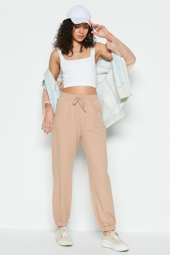 C&City Women Sweatpants 737 Milky Brown Color